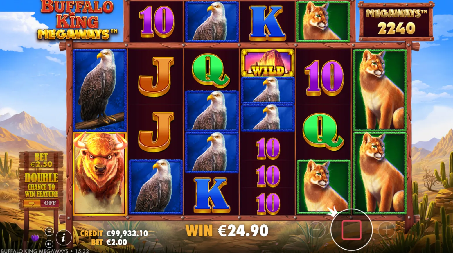 Buffalo King Megaways slot inzetten